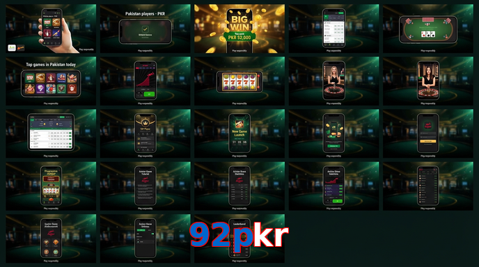 Main screen of 92Pkr bet page for PK players
