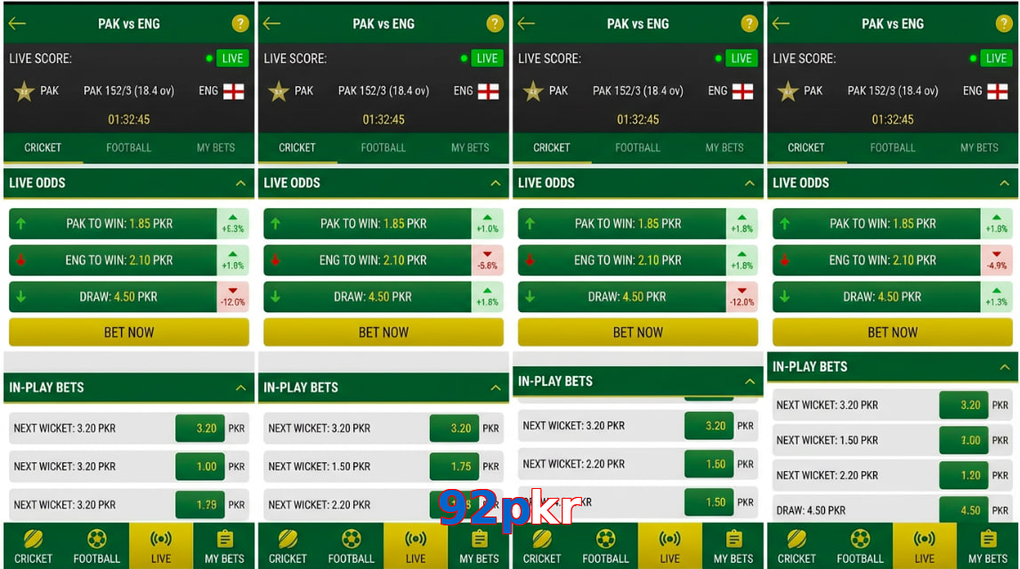 Game list for 92Pkr bet section