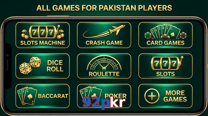 Main screen of 92Pkr games page for PK players